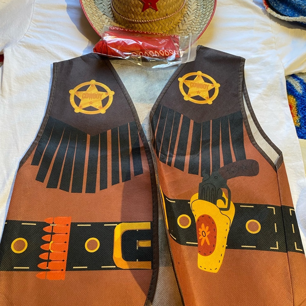 Kids Cowboy Costume Vest and Hat